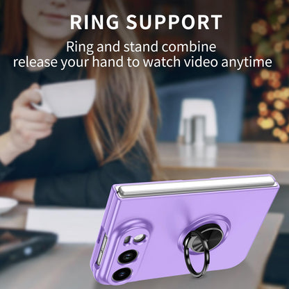 For iPhone Duo Armor Ring Holder Phone Case - Purple - EDA010093101H