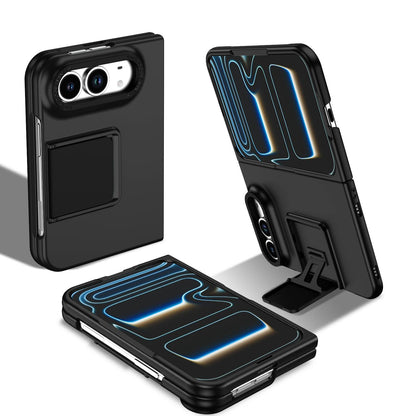 For iPhone Duo Three-dimensional Folding Holder PC Phone Case - Black - EDA010100401A