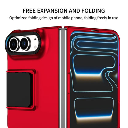For iPhone Duo Three-dimensional Folding Holder PC Phone Case - Red - EDA010100401B
