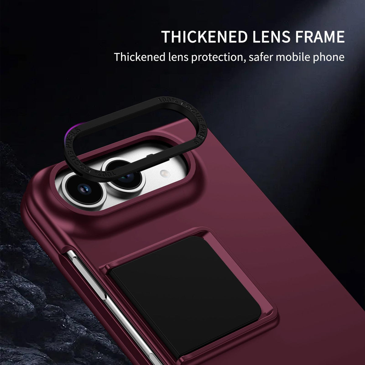 For iPhone Duo Three-dimensional Folding Holder PC Phone Case - Wine Red - EDA010100401C