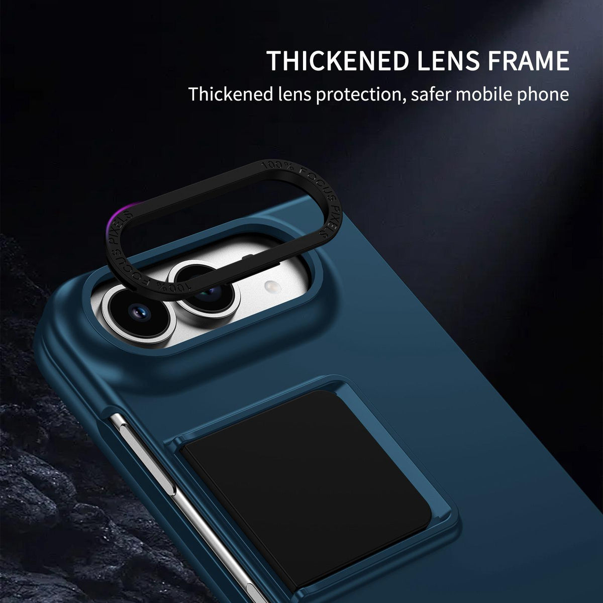 For iPhone Duo Three-dimensional Folding Holder PC Phone Case - Blue - EDA010100401D