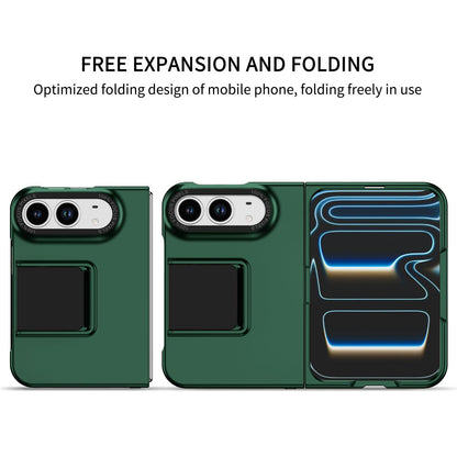 For iPhone Duo Three-dimensional Folding Holder PC Phone Case - Green - EDA010100401E