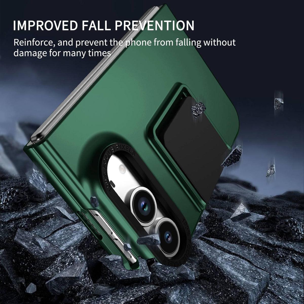 For iPhone Duo Three-dimensional Folding Holder PC Phone Case - Green - EDA010100401E