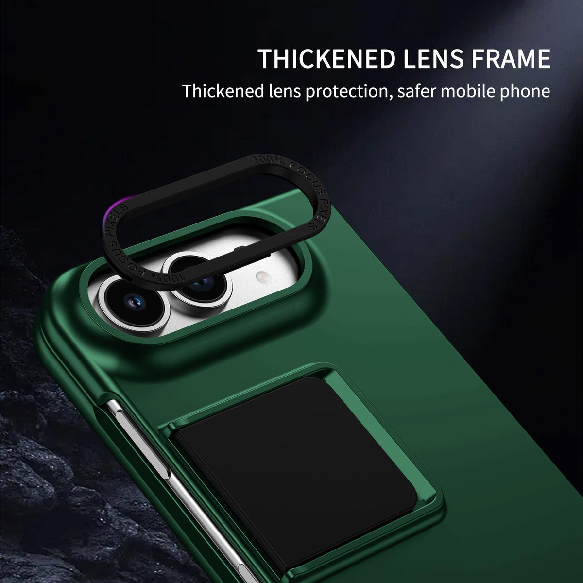 For iPhone Duo Three-dimensional Folding Holder PC Phone Case - Green - EDA010100401E