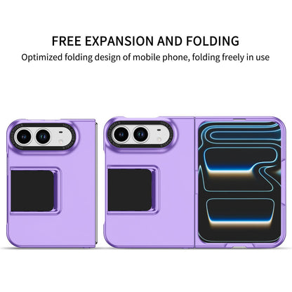 For iPhone Duo Three-dimensional Folding Holder PC Phone Case - Purple - EDA010100401F