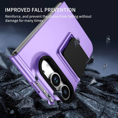 For iPhone Duo Three-dimensional Folding Holder PC Phone Case - Purple - EDA010100401F