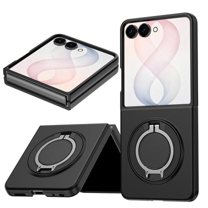 For Galaxy Z Flip8 5G 360 Degree Rotating Holder Magnetic Flip Cover Phone Case - Black - EDA010100601A