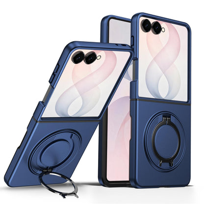 For Galaxy Z Flip8 5G 360 Degree Rotating Holder Magnetic Flip Cover Phone Case - Blue - EDA010100601B