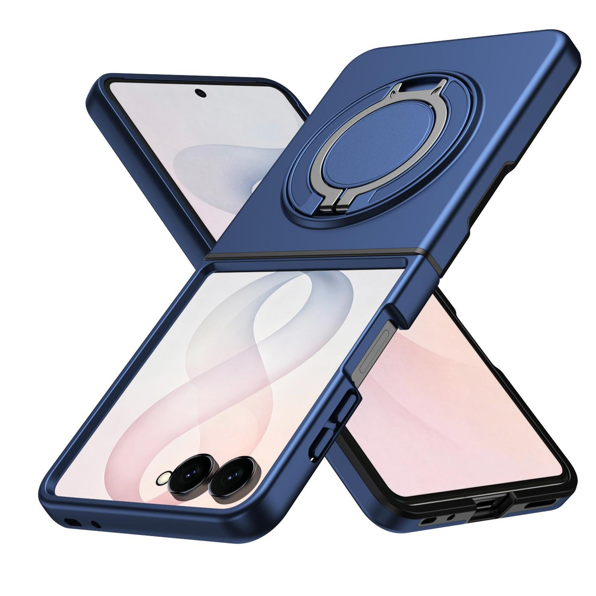 For Galaxy Z Flip8 5G 360 Degree Rotating Holder Magnetic Flip Cover Phone Case - Blue - EDA010100601B