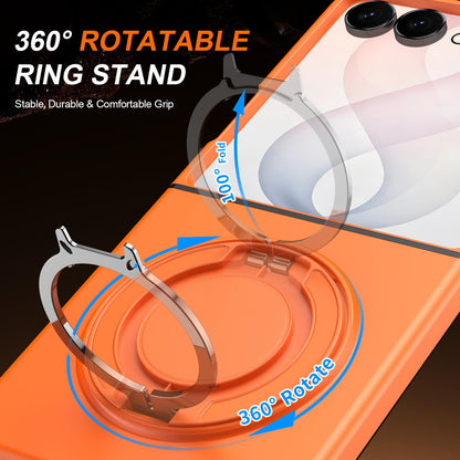 For Galaxy Z Flip8 5G 360 Degree Rotating Holder Magnetic Flip Cover Phone Case - Orange - EDA010100601C