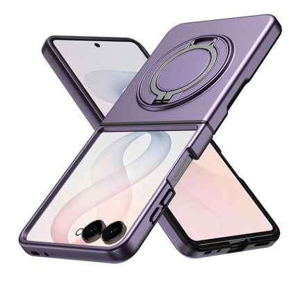 For Galaxy Z Flip8 5G 360 Degree Rotating Holder Magnetic Flip Cover Phone Case - Purple - EDA010100601D