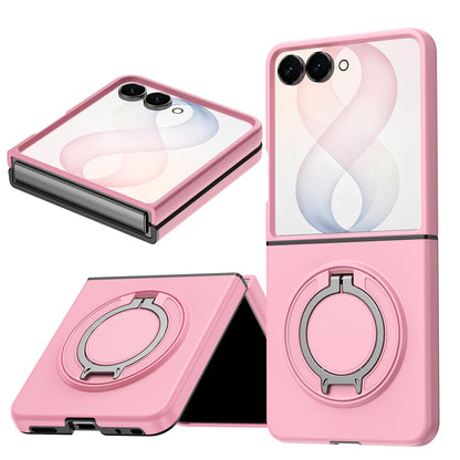 For Galaxy Z Flip8 5G 360 Degree Rotating Holder Magnetic Flip Cover Phone Case - Pink - EDA010100601E