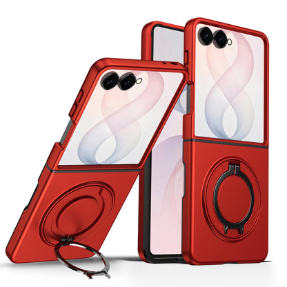 For Galaxy Z Flip8 5G 360 Degree Rotating Holder Magnetic Flip Cover Phone Case - Red - EDA010100601F
