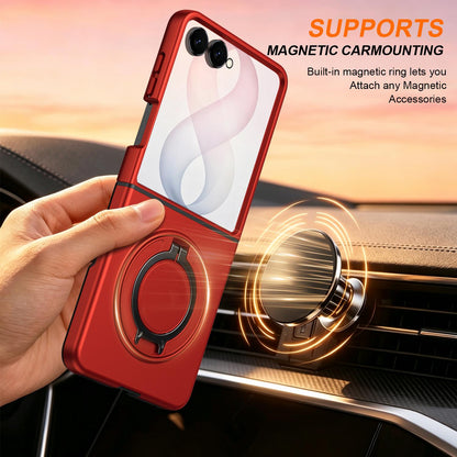 For Galaxy Z Flip8 5G 360 Degree Rotating Holder Magnetic Flip Cover Phone Case - Red - EDA010100601F