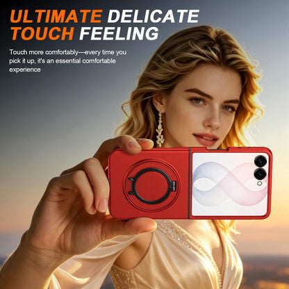 For Galaxy Z Flip8 5G 360 Degree Rotating Holder Magnetic Flip Cover Phone Case - Red - EDA010100601F