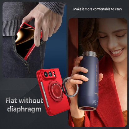 For iPhone Duo 360 Rotation Ring Holder MagSafe Shockproof PC Phone Case - Red - EDA010101201D