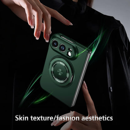 For iPhone Duo 360 Rotation Ring Holder MagSafe Shockproof PC Phone Case - Dark green - EDA010101201F
