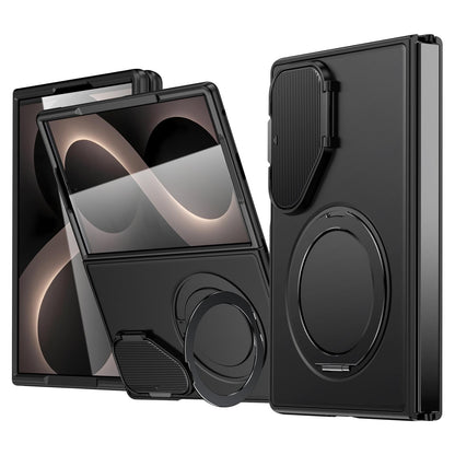 For Galaxy Z Fold8 5G ShellGod Magnetic Rotation Holder Shockproof Protective Phone Case - Black - EDA010101702A