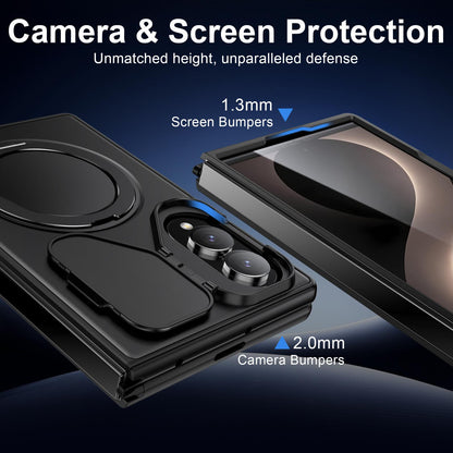 For Galaxy Z Fold8 5G ShellGod Magnetic Rotation Holder Shockproof Protective Phone Case - Black - EDA010101702A