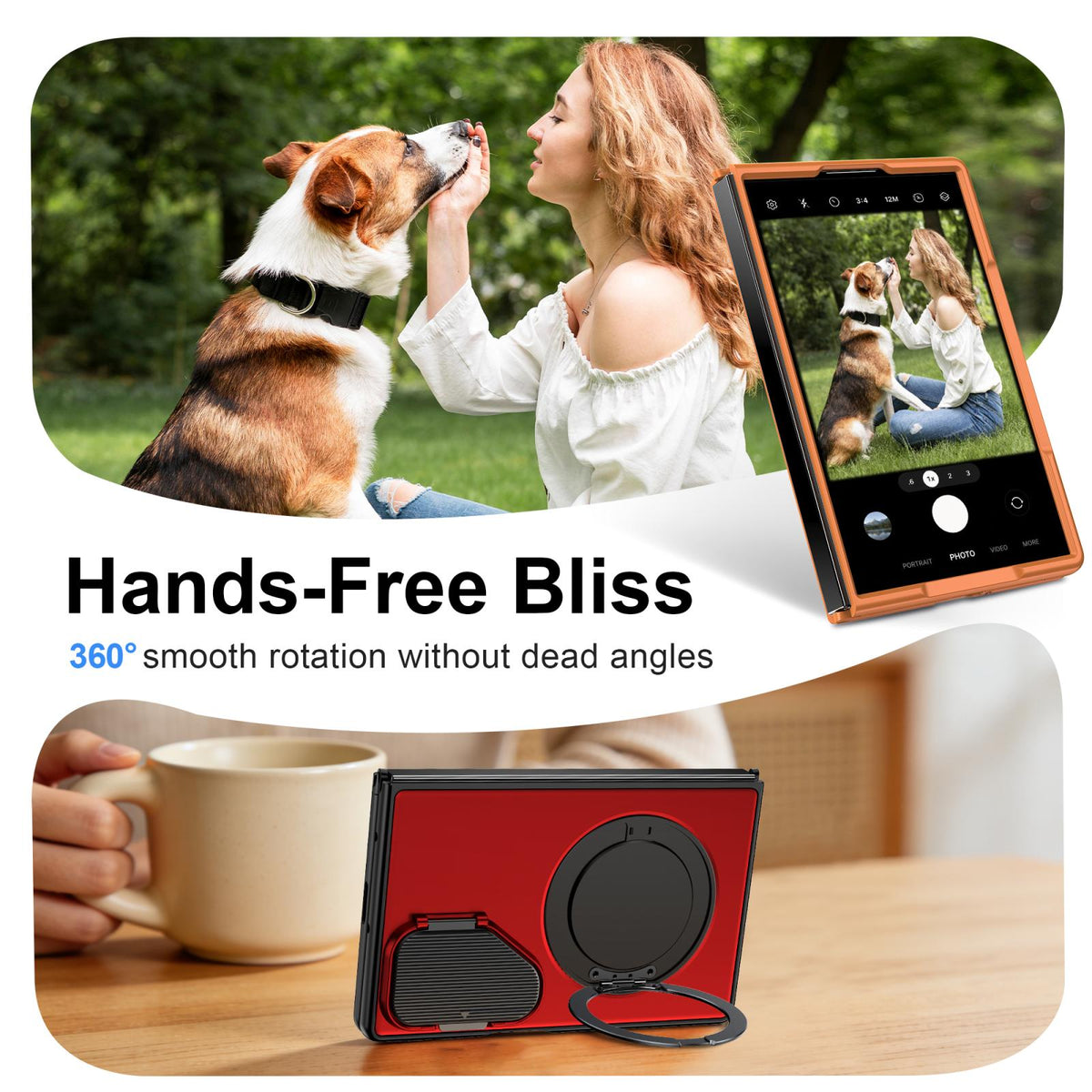 For Galaxy Z Fold8 5G ShellGod Magnetic Rotation Holder Shockproof Protective Phone Case - Black - EDA010101702A