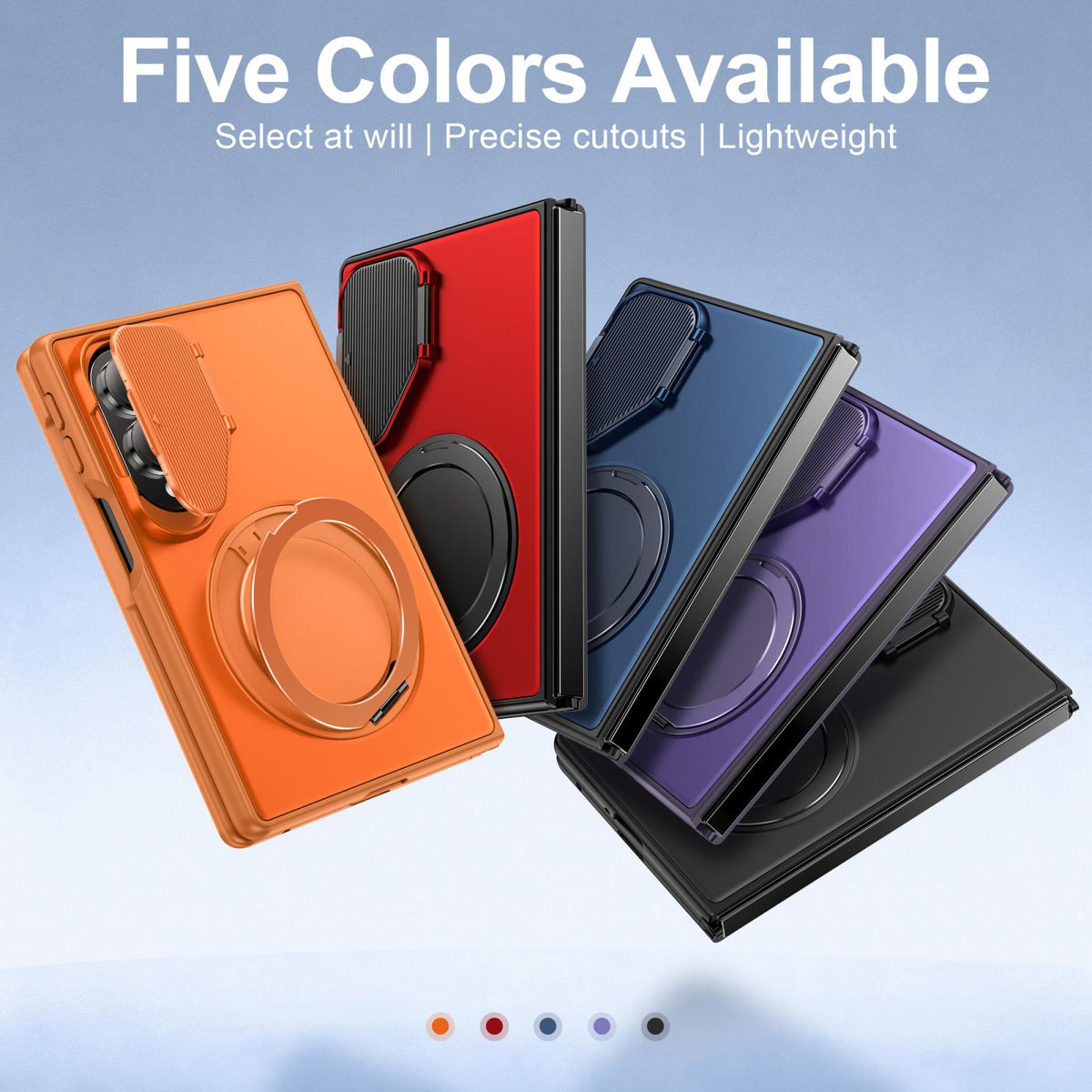 For Galaxy Z Fold8 5G ShellGod Magnetic Rotation Holder Shockproof Protective Phone Case - Black - EDA010101702A