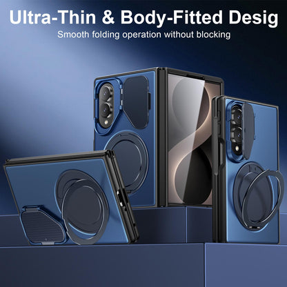 For Galaxy Z Fold8 5G ShellGod Magnetic Rotation Holder Shockproof Protective Phone Case - Blue - EDA010101702C
