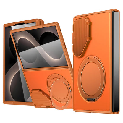 For Galaxy Z Fold8 5G ShellGod Magnetic Rotation Holder Shockproof Protective Phone Case - Orange - EDA010101702D