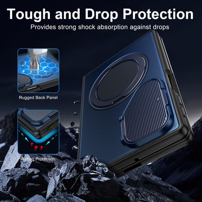 For Galaxy Z Fold8 5G ShellGod Magnetic Rotation Holder Shockproof Protective Phone Case - Orange - EDA010101702D