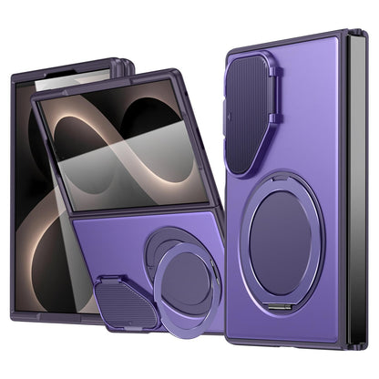 For Galaxy Z Fold8 5G ShellGod Magnetic Rotation Holder Shockproof Protective Phone Case - Purple - EDA010101702E