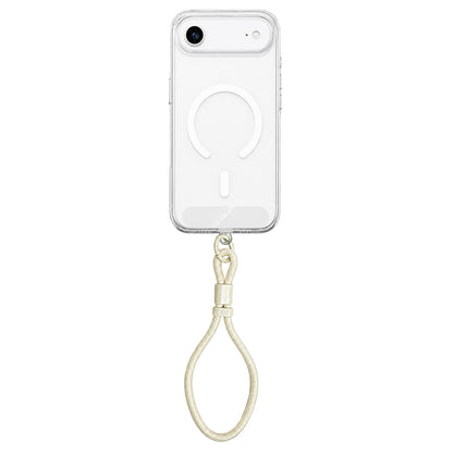 For iPhone Air Question Mark Clear PC Magnetic Phone Case with Lanyard - Jasmine White - EDA010101905C