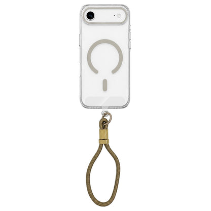 For iPhone Air Question Mark Clear PC Magnetic Phone Case with Lanyard - Desert Gold - EDA010101905D