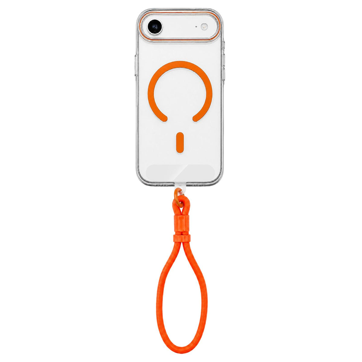 For iPhone Air Question Mark Clear PC Magnetic Phone Case with Lanyard - Stellar Orange - EDA010101905F