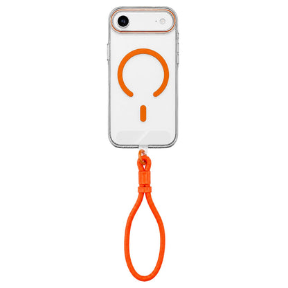 For iPhone Air Question Mark Clear PC Magnetic Phone Case with Lanyard - Stellar Orange - EDA010101905F