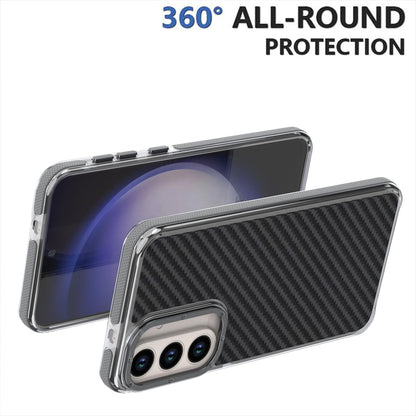 For Galaxy S26 FE 5G Dual-Color Carbon Fiber Texture Acrylic Hybrid TPU Phone Case - Gray - EDA010106601C