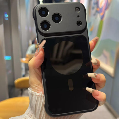 For iPhone 17 Pro Large Window Borderless Mirror Magnetic Phone Case - Black - EDA010108702C