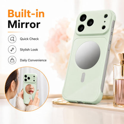 For iPhone 17 Pro Max Large Window Borderless Mirror Magnetic Phone Case - Cherry Red - EDA010108701A