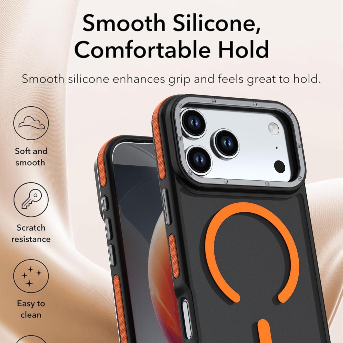 For iPhone 18 Pro Dual Color Skin Feel Magnetic Phone Case - Black - EDA010108802A