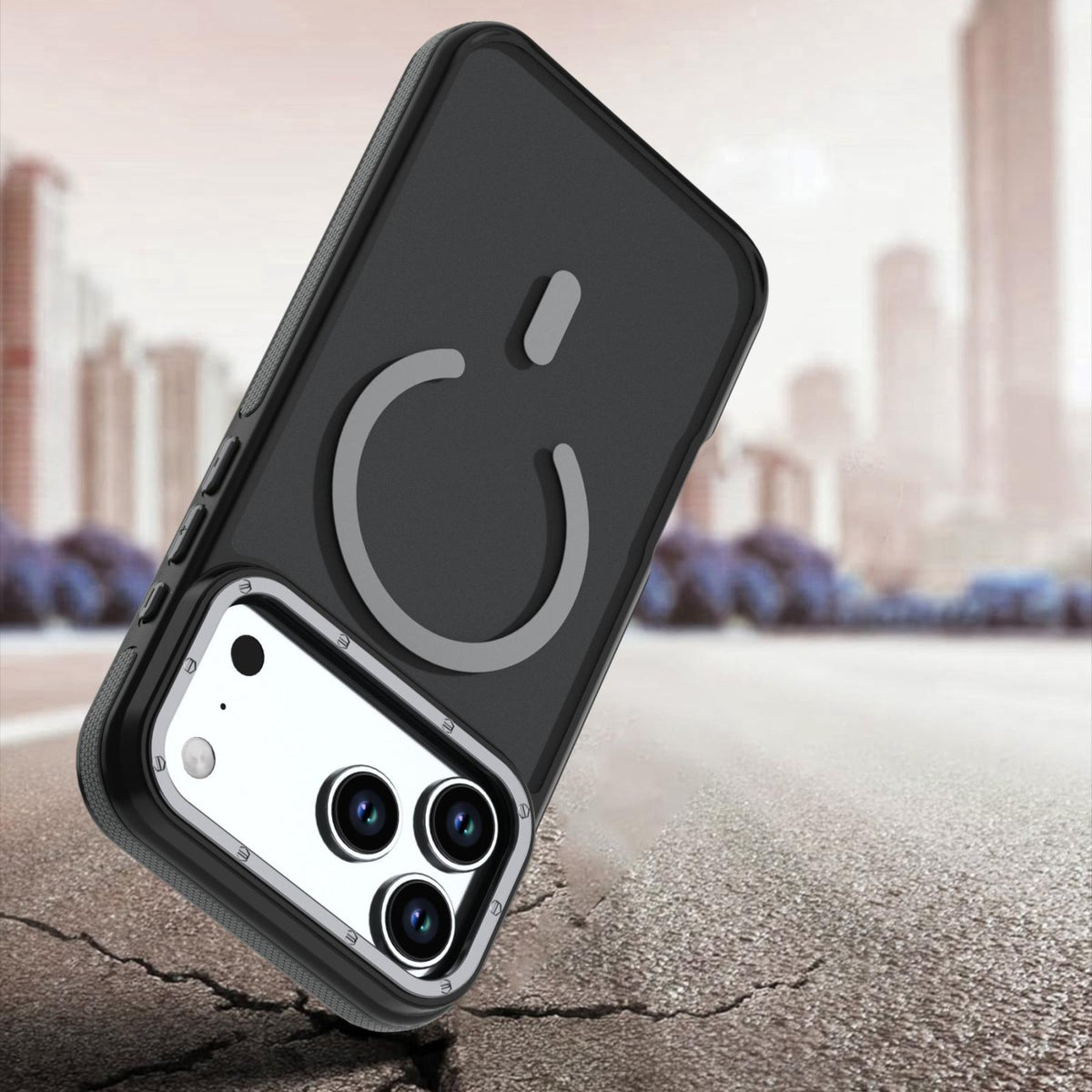 For iPhone 18 Pro Dual Color Skin Feel Magnetic Phone Case - Grey - EDA010108802B