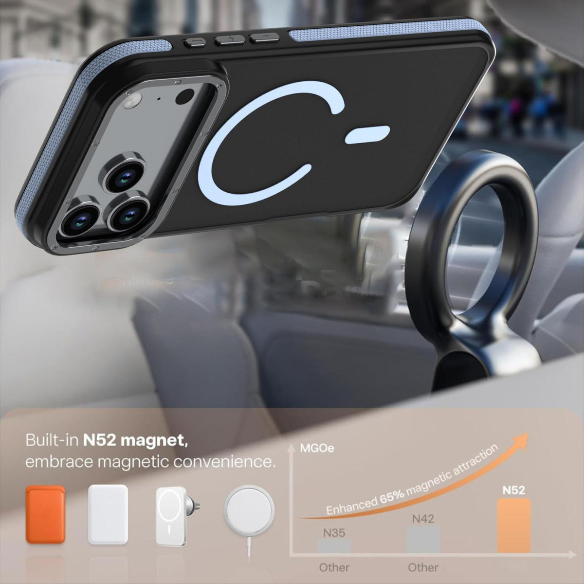 For iPhone 18 Pro Dual Color Skin Feel Magnetic Phone Case - Light Blue - EDA010108802C