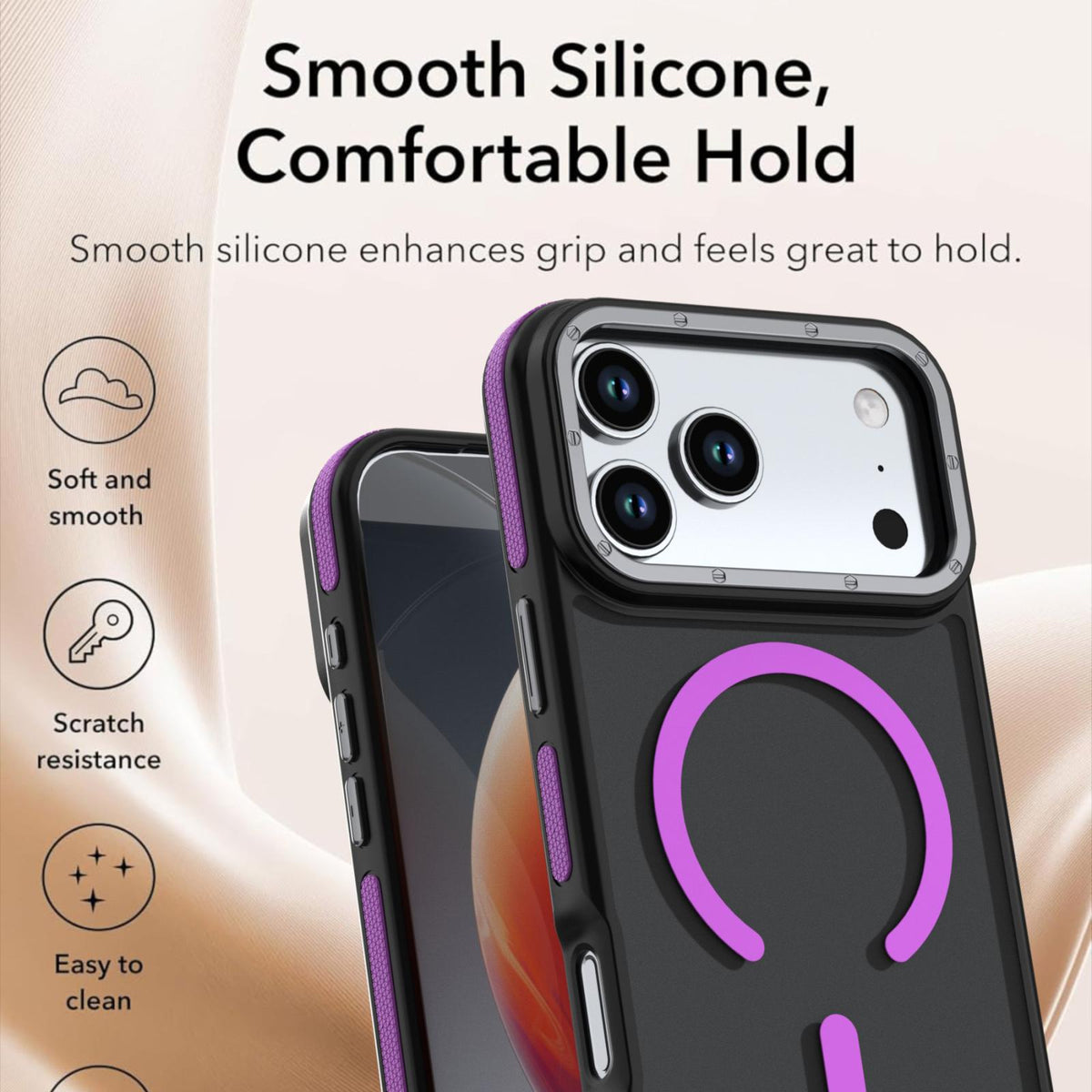 For iPhone 18 Pro Dual Color Skin Feel Magnetic Phone Case - Purple - EDA010108802D