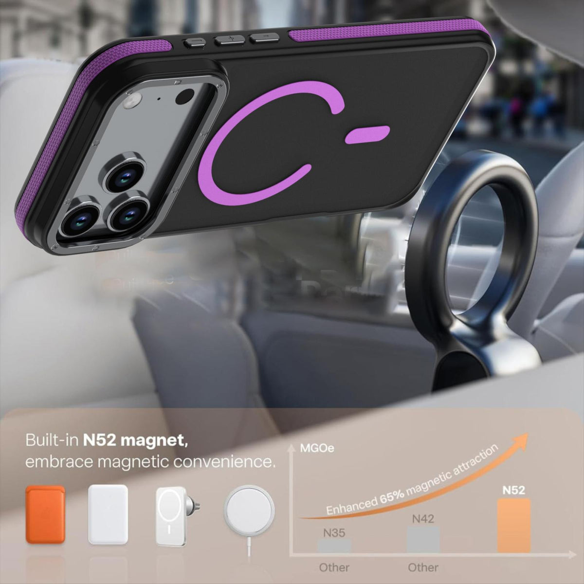 For iPhone 18 Pro Dual Color Skin Feel Magnetic Phone Case - Purple - EDA010108802D