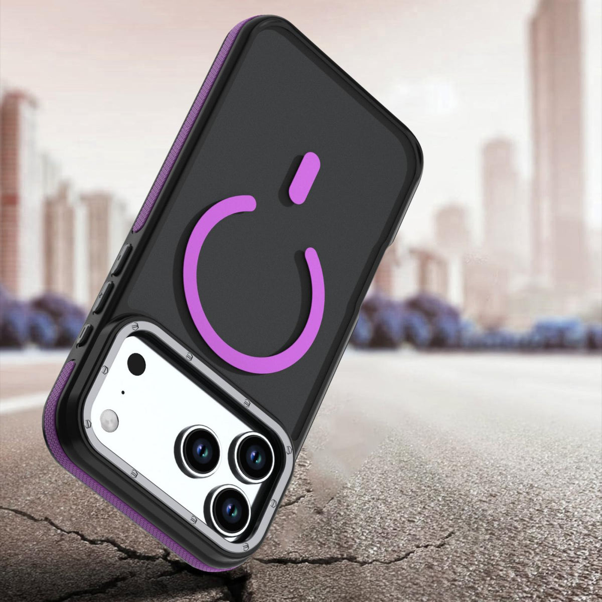 For iPhone 18 Pro Dual Color Skin Feel Magnetic Phone Case - Purple - EDA010108802D