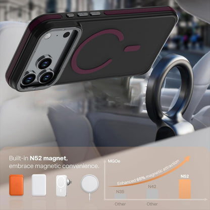 For iPhone 18 Pro Dual Color Skin Feel Magnetic Phone Case - Wine Red - EDA010108802F