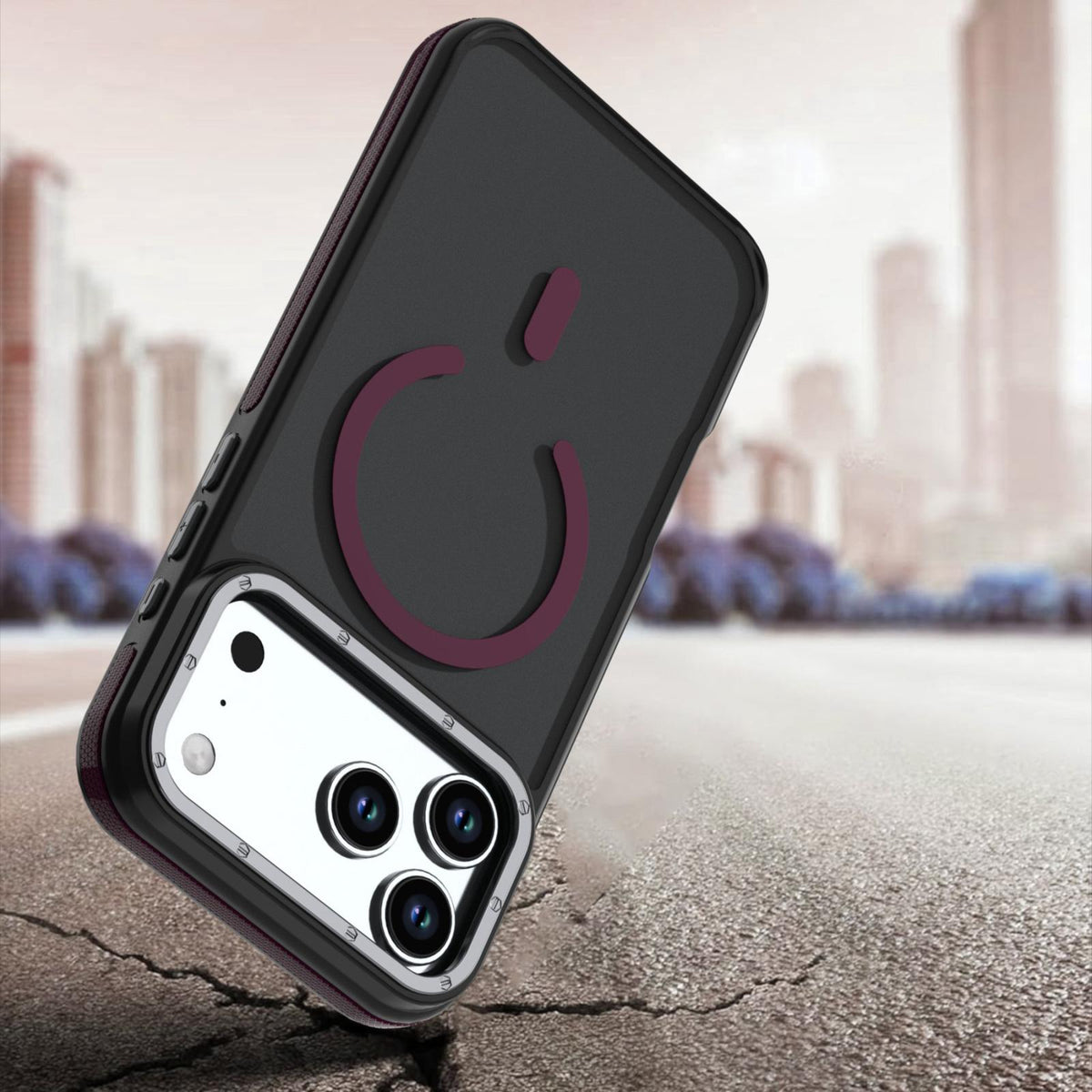 For iPhone 18 Pro Dual Color Skin Feel Magnetic Phone Case - Wine Red - EDA010108802F