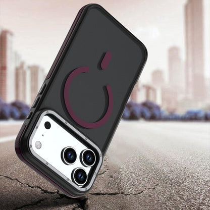For iPhone 18 Pro Dual Color Skin Feel Magnetic Phone Case - Wine Red - EDA010108802F