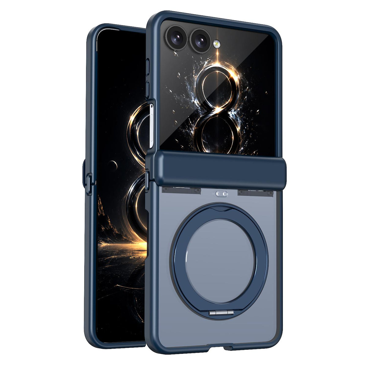 For Galaxy Z Flip8 5G Kalebol MagSafe Metal Ring Holder Phone Case - Blue - EDA010125901B