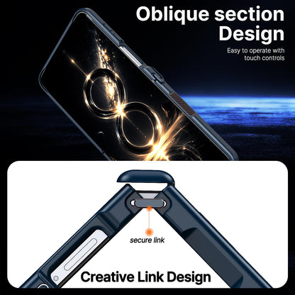 For Galaxy Z Flip8 5G Kalebol MagSafe Metal Ring Holder Phone Case - Blue - EDA010125901B