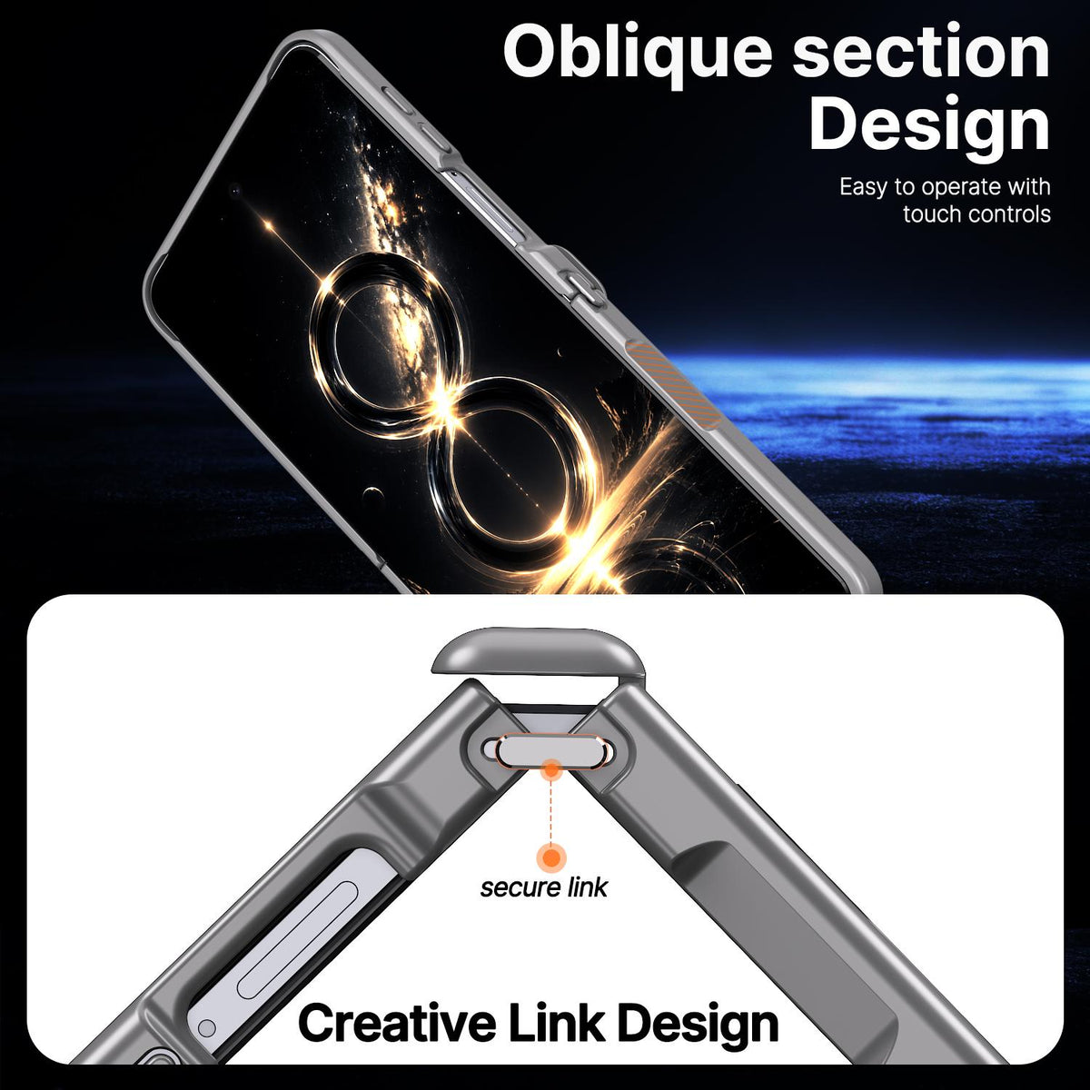 For Galaxy Z Flip8 5G Kalebol MagSafe Metal Ring Holder Phone Case - Titanium Gray - EDA010125901C