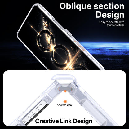 For Galaxy Z Flip8 5G Kalebol MagSafe Metal Ring Holder Phone Case - Transparent - EDA010125901D