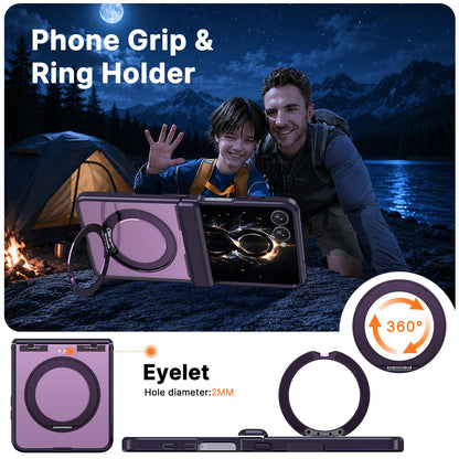 For Galaxy Z Flip8 5G Kalebol MagSafe Metal Ring Holder Phone Case - Purple - EDA010125901E